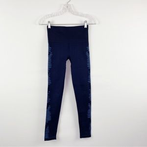 Spanx Navy Blue Aztec Stripe Seamless Shaping Leggings Size S